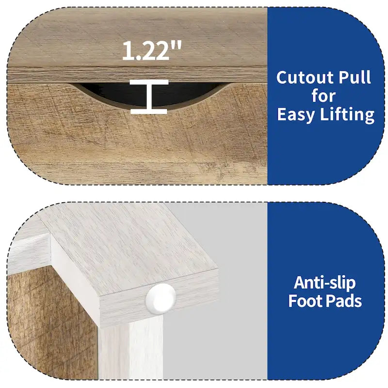 Table Basse Carrée de Ferme 4 Couleurs avec Pieds en X et 2 Niveaux de Rangement (Options Plateau Relevable)