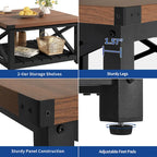 Table Basse Carrée de Ferme 4 Couleurs avec Pieds en X et 2 Niveaux de Rangement (Options Plateau Relevable)