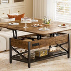 Table basse relevable moderne 4 couleurs avec LED RVB, USB et prises de courant pour 2+