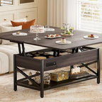 Table basse relevable moderne 4 couleurs avec LED RVB, USB et prises de courant pour 2+