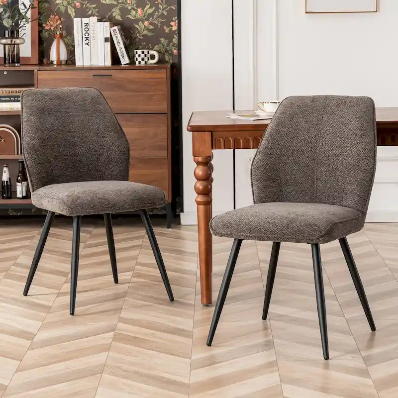 Lot de 2 chaises de salle à manger capitonnées sans accoudoirs 5 couleurs