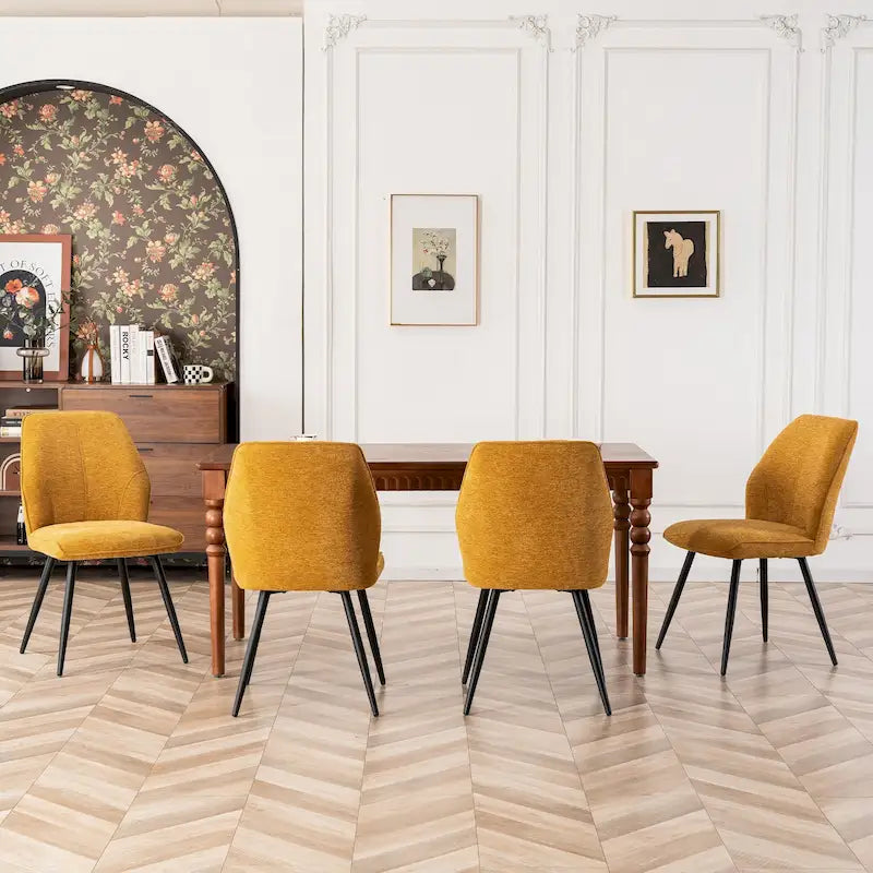 Lot de 2 chaises de salle à manger capitonnées sans accoudoirs 5 couleurs