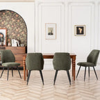 Lot de 2 chaises de salle à manger capitonnées sans accoudoirs 5 couleurs