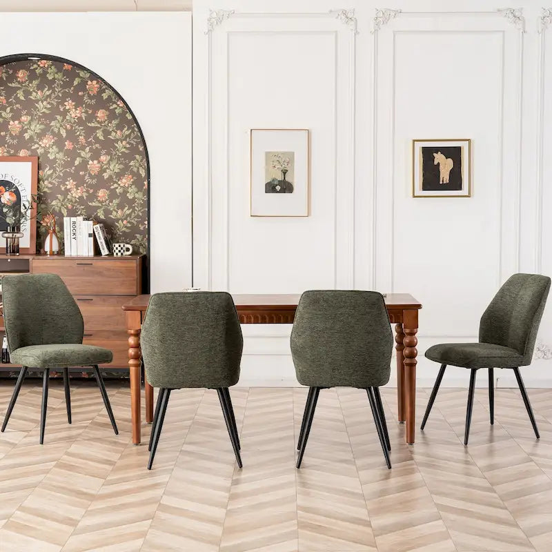 Lot de 2 chaises de salle à manger capitonnées sans accoudoirs 5 couleurs