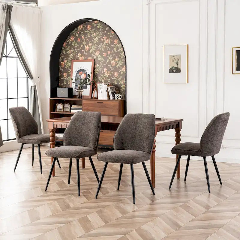 Lot de 2 chaises de salle à manger capitonnées sans accoudoirs 5 couleurs