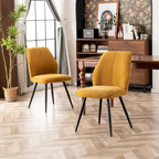 Lot de 2 chaises de salle à manger capitonnées sans accoudoirs 5 couleurs