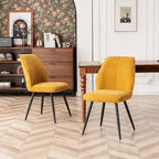Lot de 2 chaises de salle à manger capitonnées sans accoudoirs 5 couleurs
