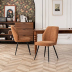 Lot de 2 chaises de salle à manger capitonnées sans accoudoirs 5 couleurs