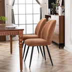 Lot de 2 chaises de salle à manger capitonnées sans accoudoirs 5 couleurs