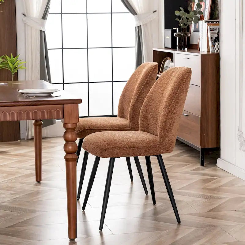Lot de 2 chaises de salle à manger capitonnées sans accoudoirs 5 couleurs