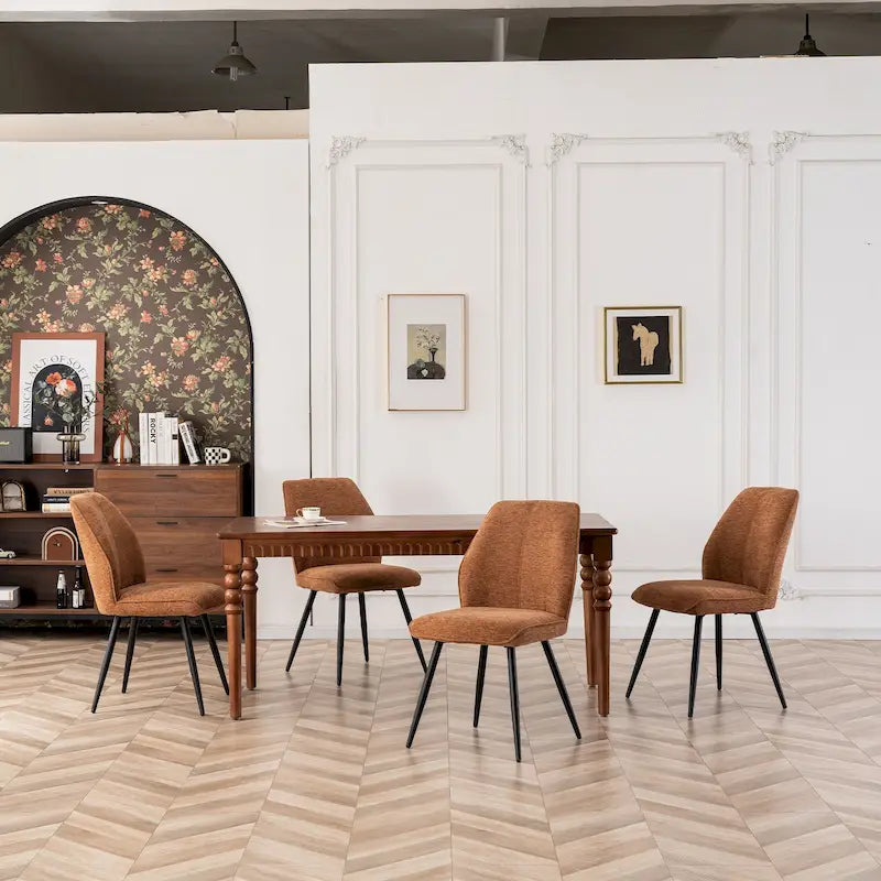 Lot de 2 chaises de salle à manger capitonnées sans accoudoirs 5 couleurs