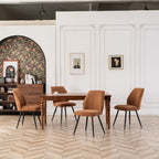 Lot de 2 chaises de salle à manger capitonnées sans accoudoirs 5 couleurs