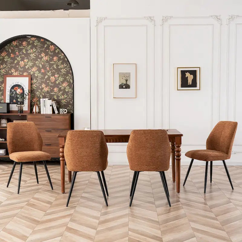 Lot de 2 chaises de salle à manger capitonnées sans accoudoirs 5 couleurs
