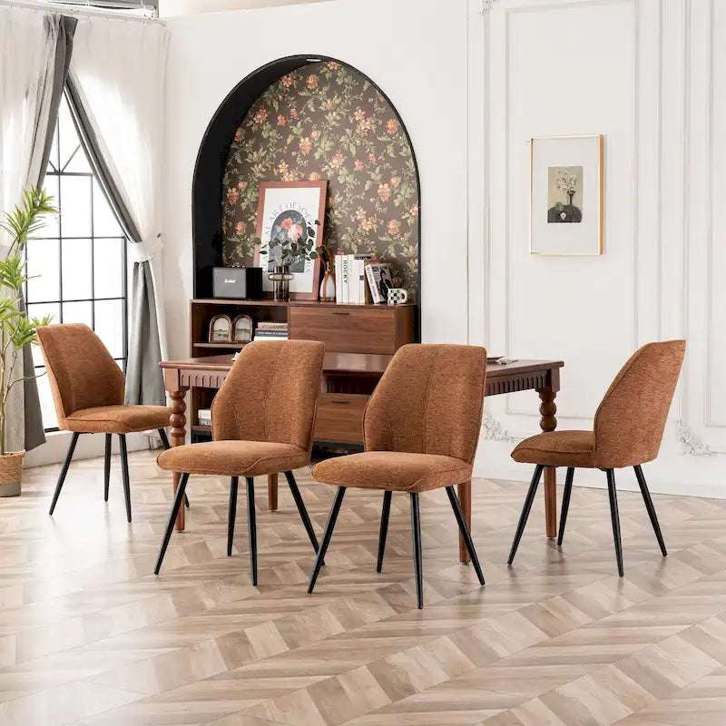 Lot de 2 chaises de salle à manger capitonnées sans accoudoirs 5 couleurs