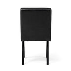 Chaise de salle à manger mi-siècle en similicuir marron/noir avec pieds en bois en V (lot de 2 ou 4)