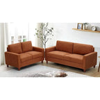 Ensemble canapé et causeuse 2 pièces de style moderne du milieu du siècle, 4 couleurs, avec coussins réversibles pour 3 personnes et plus