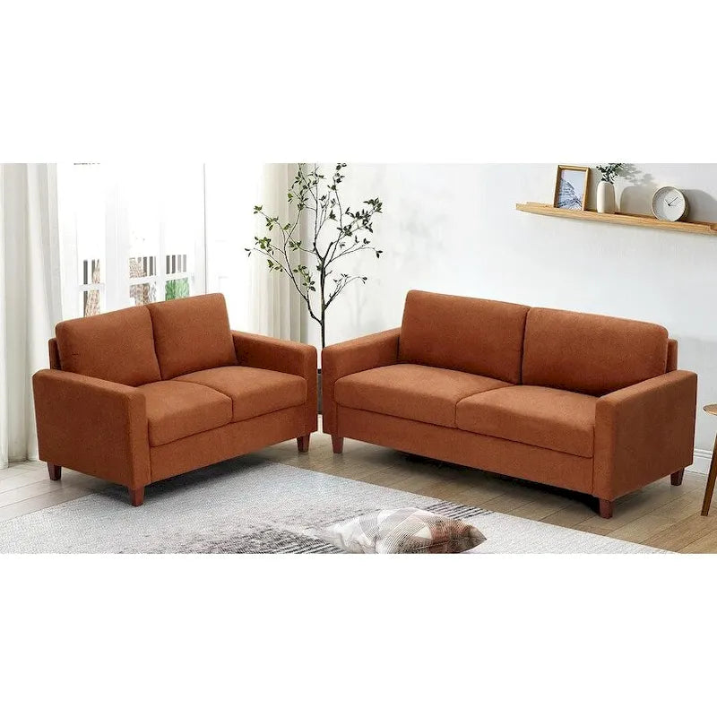 Ensemble canapé et causeuse 2 pièces de style moderne du milieu du siècle, 4 couleurs, avec coussins réversibles pour 3 personnes et plus