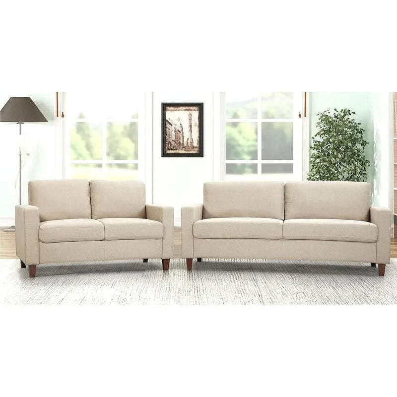 Ensemble canapé et causeuse 2 pièces de style moderne du milieu du siècle, 4 couleurs, avec coussins réversibles pour 3 personnes et plus