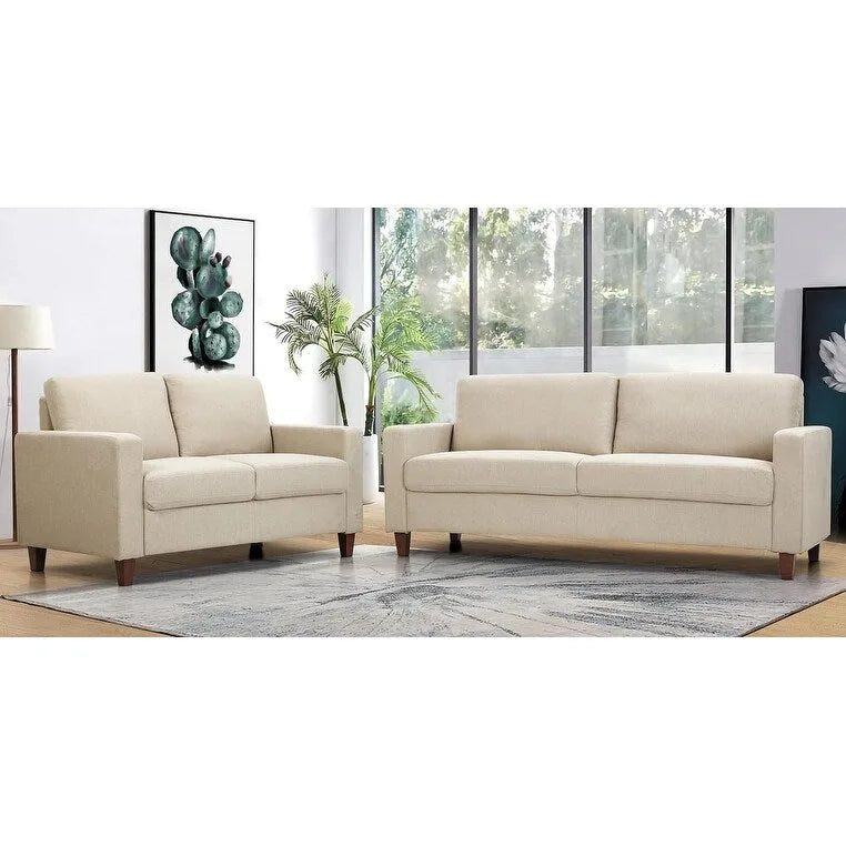 Ensemble canapé et causeuse 2 pièces de style moderne du milieu du siècle, 4 couleurs, avec coussins réversibles pour 3 personnes et plus