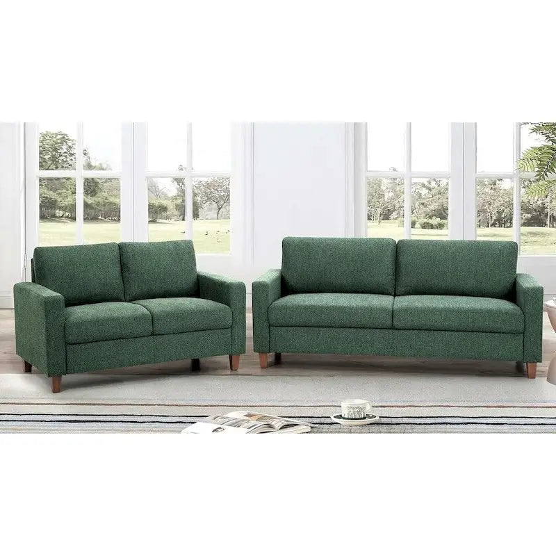 Ensemble canapé et causeuse 2 pièces de style moderne du milieu du siècle, 4 couleurs, avec coussins réversibles pour 3 personnes et plus