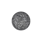 Table d'appoint ronde bohème antique en fer noir et blanc pour 1 personne