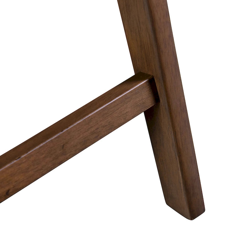 Chaise de salle à manger incurvée avec dossier en bouclette, pattes en bois, style Mid-Century, noyer/beige, pour 2 (lot de 2)