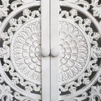 Meuble de rangement d'appoint sculpté blanc à 2 portes, 1 personne