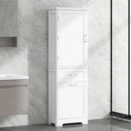 Meuble de rangement haut de salle de bain autoportant Blanc/Noir/Gris, 1 personne