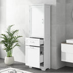 Meuble de rangement haut de salle de bain autoportant Blanc/Noir/Gris, 1 personne