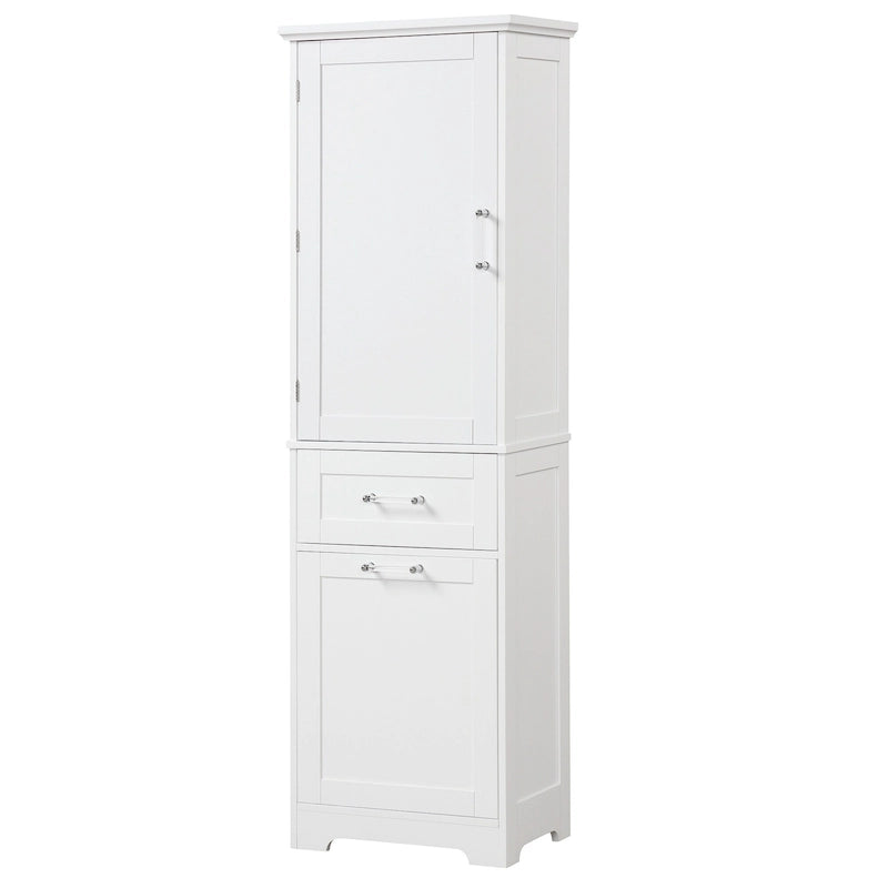 Meuble de rangement haut de salle de bain autoportant Blanc/Noir/Gris, 1 personne