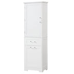 Meuble de rangement haut de salle de bain autoportant Blanc/Noir/Gris, 1 personne