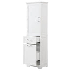 Meuble de rangement haut de salle de bain autoportant Blanc/Noir/Gris, 1 personne