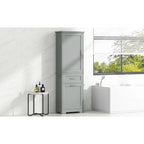 Meuble de rangement haut de salle de bain autoportant Blanc/Noir/Gris, 1 personne