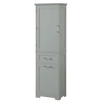 Meuble de rangement haut de salle de bain autoportant Blanc/Noir/Gris, 1 personne
