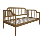 Lit de repos double classique à broche 2 couleurs avec cadre en bois massif et MDF pour 1 personne