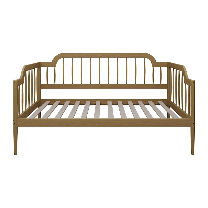 Lit de repos double classique à broche 2 couleurs avec cadre en bois massif et MDF pour 1 personne