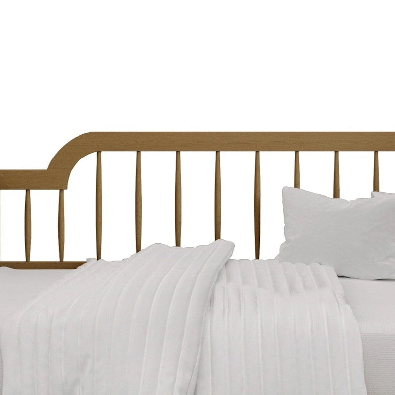 Lit de repos double classique à broche 2 couleurs avec cadre en bois massif et MDF pour 1 personne