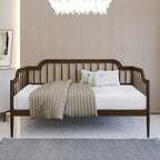 Lit de repos double classique à broche 2 couleurs avec cadre en bois massif et MDF pour 1 personne