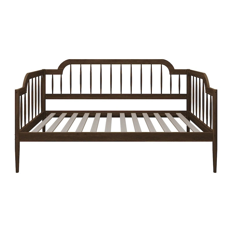 Lit de repos double classique à broche 2 couleurs avec cadre en bois massif et MDF pour 1 personne