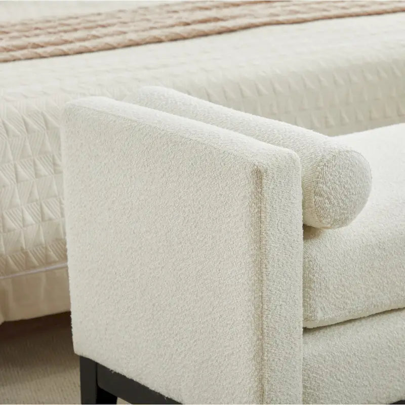 Banc de rangement capitonné moderne 4 couleurs avec pieds en bois massif pour 2 personnes et plus