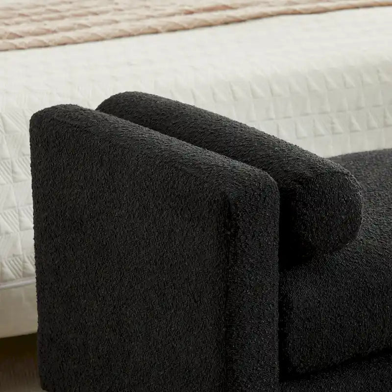Banc de rangement capitonné moderne 4 couleurs avec pieds en bois massif pour 2 personnes et plus