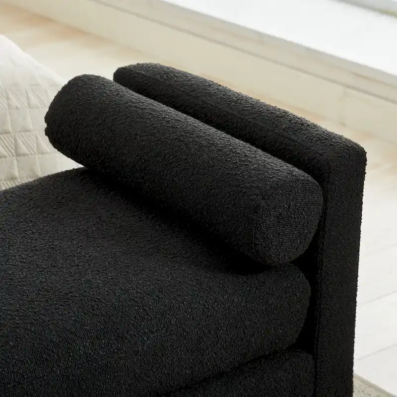 Banc de rangement capitonné moderne 4 couleurs avec pieds en bois massif pour 2 personnes et plus